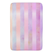 抽象芸術レインボーストライプフラワーズインウォーター バスマット (正面縦)