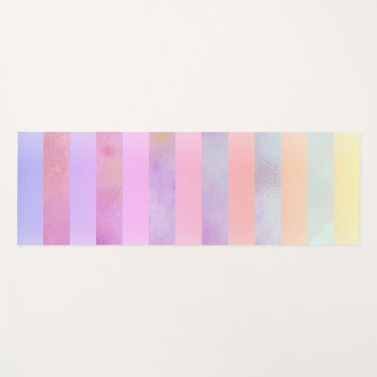 抽象芸術レインボーストライプフラワーズインウォーター ヨガマット (正面(横))