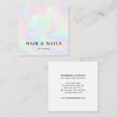 抽象芸術レインボースワーズ美容師&爪、 ネイルテック スクエア名刺 (正面/裏面)