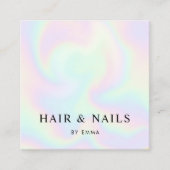 抽象芸術レインボースワーズ美容師&爪、 ネイルテック スクエア名刺 (正面)