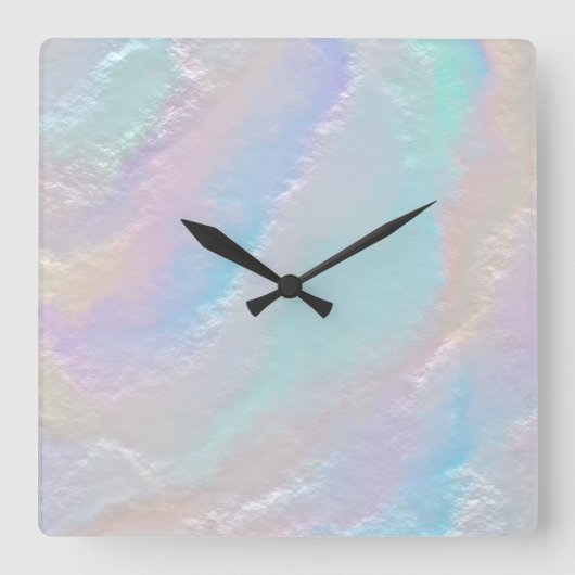 抽象芸術レインボーテクスチャ スクエア壁時計 (正面)