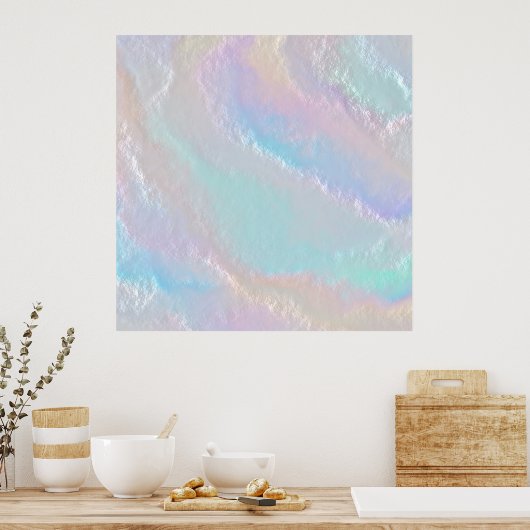 抽象芸術レインボーテクスチャ ポスター (キッチン)