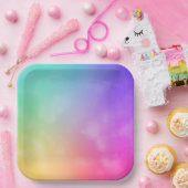 抽象芸術レインボーデザイン ペーパープレート (パーティー)