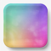 抽象芸術レインボーデザイン ペーパープレート (正面)