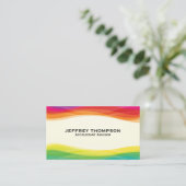 抽象芸術レインボーデジタル波 名刺 (スタンド正面)