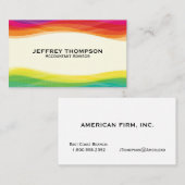 抽象芸術レインボーデジタル波 名刺 (正面/裏面)