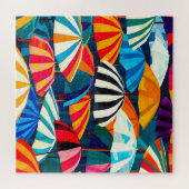 抽象芸術レインボービーチ傘 ジグソーパズル (横)