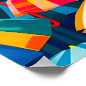 抽象芸術レインボービーチ傘 ポスター (角)