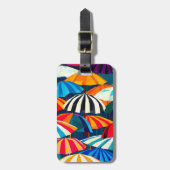 抽象芸術レインボービーチ傘 ラゲッジタグ (正面縦)