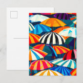 抽象芸術レインボービーチ傘 案内ポストカード (正面/裏面)