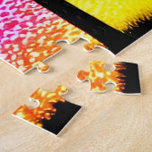 抽象芸術レインボーフォレストとブラックシルエットの木 ジグソーパズル (側面)