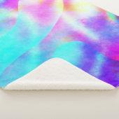 抽象芸術レインボーフローストライプデザイン シェルパブランケット (3/4)