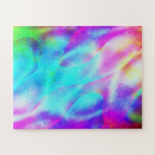抽象芸術レインボーフローストライプデザイン ジグソーパズル (横)