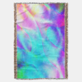 抽象芸術レインボーフローストライプデザイン スローブランケット (正面縦)