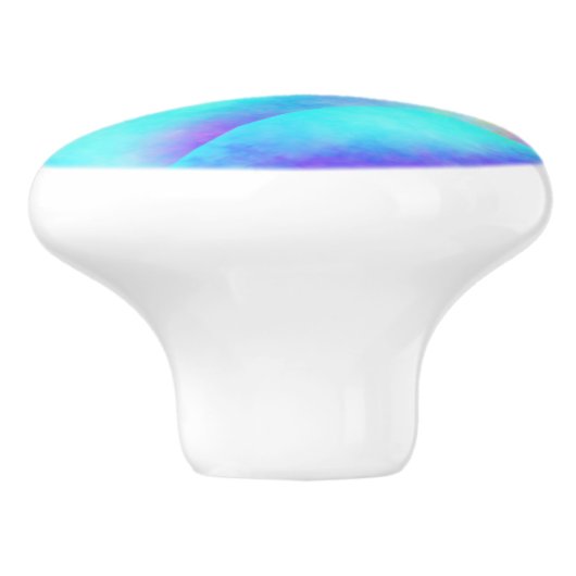 抽象芸術レインボーフローストライプデザイン セラミックノブ (側面)