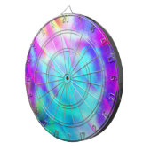 抽象芸術レインボーフローストライプデザイン ダーツボード (正面右)