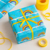 抽象芸術レインボーフローラ旋回と絵を描(ばちゃばちゃ)跳ねる ラッピングペーパー