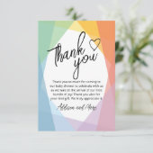 抽象芸術レインボーベビーシャワー サンキューカード (スタンド正面)