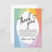 抽象芸術レインボーベビーシャワー サンキューカード (正面/裏面)