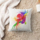 抽象芸術レインボーロリケ絵を描ット(ばちゃばちゃ)跳ねる クッション (ブランケット)