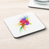 抽象芸術レインボーロリケ絵を描ット(ばちゃばちゃ)跳ねる コースター (左側)