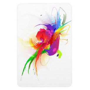 抽象芸術レインボーロリケ絵を描ット(ばちゃばちゃ)跳ねる マグネット