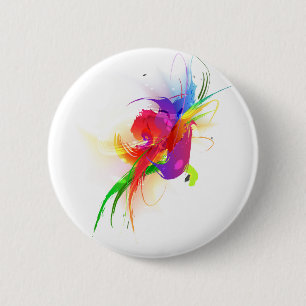 抽象芸術レインボーロリケ絵を描ット(ばちゃばちゃ)跳ねる 缶バッジ