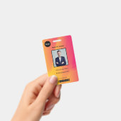 抽象芸術レインボー従業員の写真ID バッジ (手持ち)