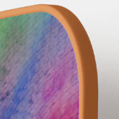 抽象芸術レインボー絞り染めデザイン ピックルボールラケット (左詳細)