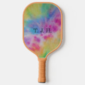 抽象芸術レインボー絞り染めデザイン ピックルボールラケット (裏面)