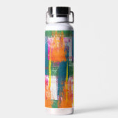 抽象芸術レインボー絵を描パターン ウォーターボトル (背面)