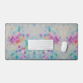 抽象芸術レインボー絵を描（ばちゃばちゃ）跳ねる デスクマット (キーボード&マウス)