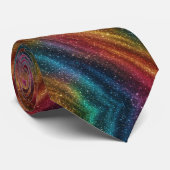 抽象芸術レインボー金ゴールドフェイクグリッターネクタイ ネクタイ (ロール)