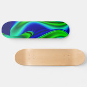 抽象芸術レインボー（緑と青） スケートボード (横)