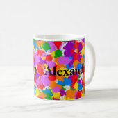 抽象芸術レインボ絵を描ー（ばちゃばちゃ）跳ねる コーヒーマグカップ (正面右)