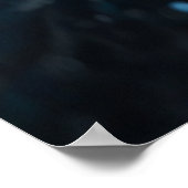 抽象芸術レインポスター – Silver Blue Wall Art ポスター (角)