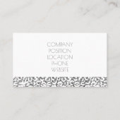 抽象芸術レオパードシルバーアニマルプリント パーソナライズされた 名刺 (裏面)