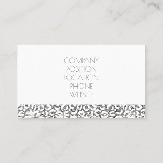 抽象芸術レオパードシルバーアニマルプリント パーソナライズされた 名刺 (裏面)