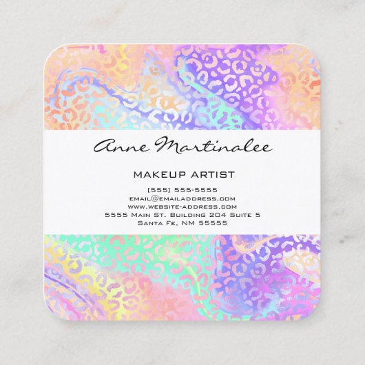抽象芸術レオパード印刷大理石正方形名刺 スクエア名刺 (裏面)
