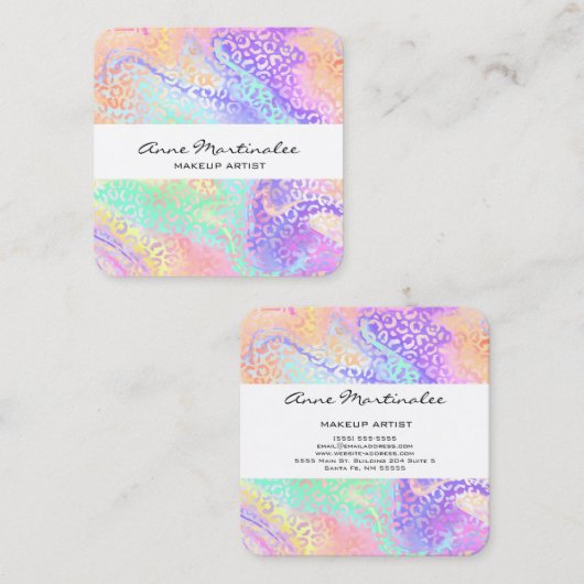 抽象芸術レオパード印刷大理石正方形名刺 スクエア名刺 (正面/裏面)