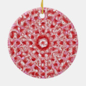 抽象芸術レッドとピンクの渦巻きオーナメント セラミックオーナメント (裏面)