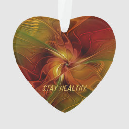 抽象芸術レッドオレンジブラウングリーンフラクタルアート文字 オーナメント