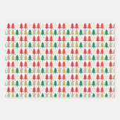 抽象芸術レッドグリーン金ゴールドクリスマスツリーサークル ラッピングペーパーシート (正面)