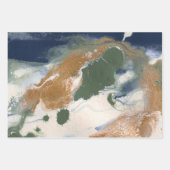 抽象芸術レッドグリーン金ゴールドクリスマス冬 ラッピングペーパーシート (正面3)