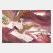 抽象芸術レッドグリーン金ゴールドクリスマス冬 ラッピングペーパーシート (正面2)