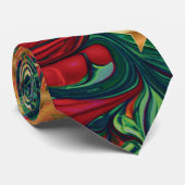 抽象芸術レッドグリーン金ゴールドスターフェスティバルクリスマス ネクタイ (ロール)