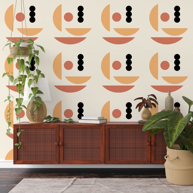 抽象芸術レッドサンブラックムーンフュージョンアートパターン 壁紙 (クリエイターアップロード済み)