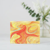 抽象芸術レッドダンサーアートポストカード ポストカード (スタンド正面)