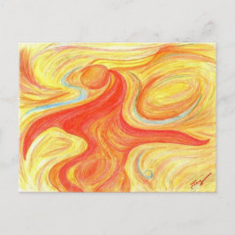 抽象芸術レッドダンサーアートポストカード ポストカード