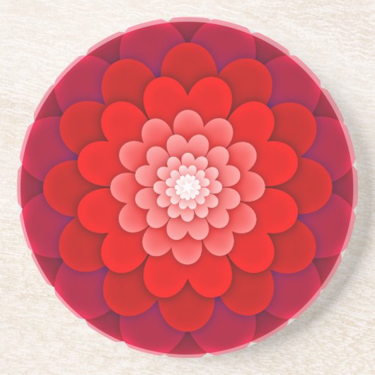 抽象芸術レッドフラワー–58566 コースター (正面)